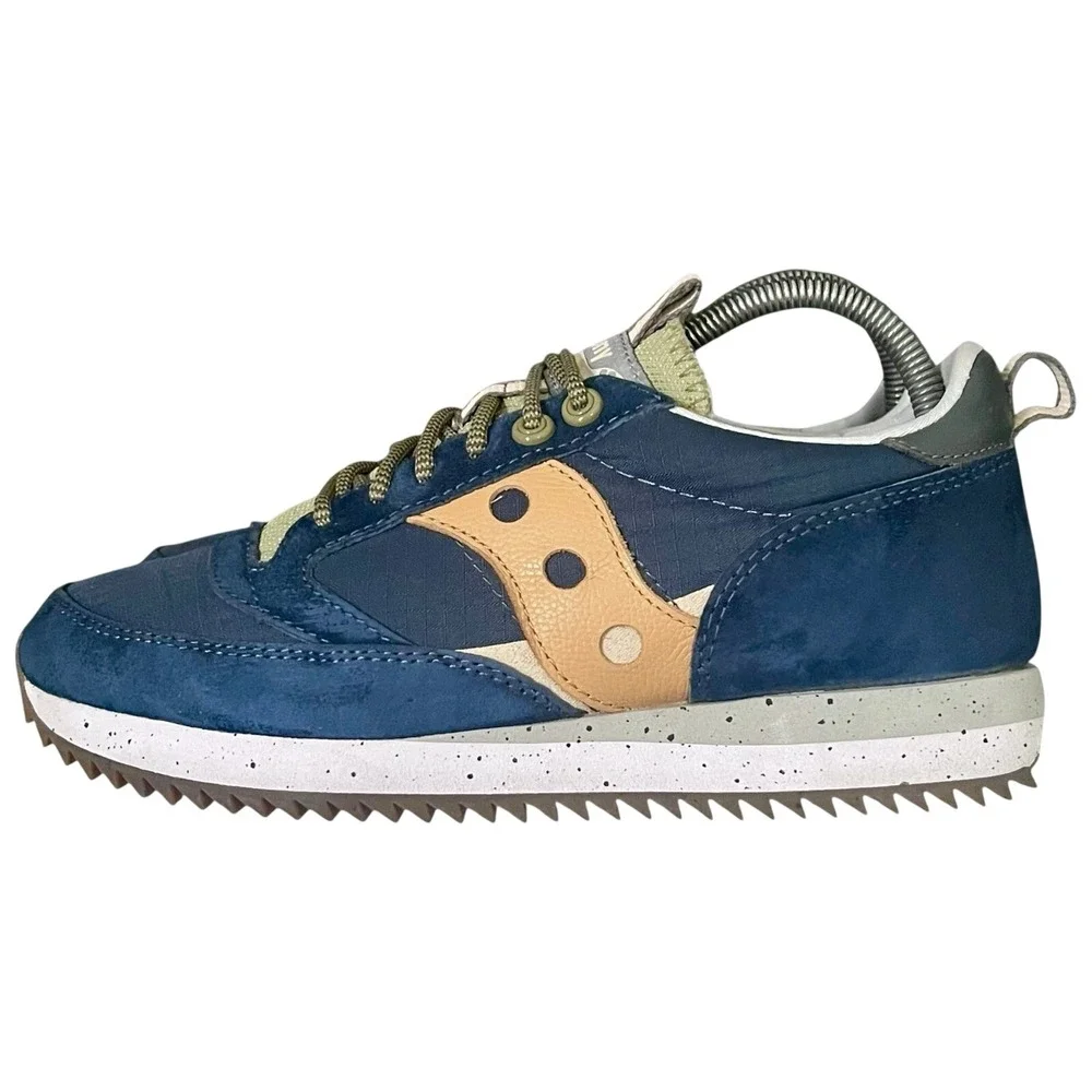 Saucony Jazz 81 Mens Navy‎ Tan Olive Suede Sneakers S70675-2 Size 7